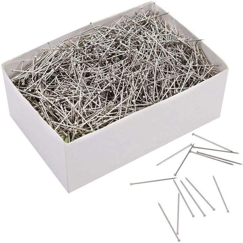 TH 3500pcs Stainless Steel Head Pins Fine Satin Pin Dressmaker Pins for Jewelry Making, Sewing and Craft, Nickel Plated, 26 mm - Image 1